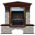 Каминокомплект Glenrich Бостон К Грот цветной угловой (красное дерево)+Fobos Brass