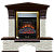 Каминокомплект Glenrich Бостон К Грот однотонный угловой (дуб)+Majestic Brass